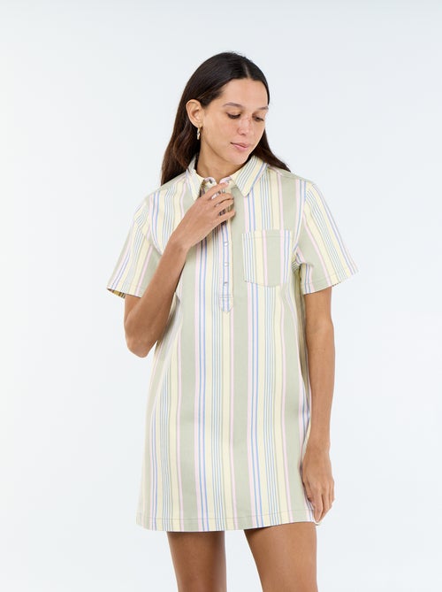 Vestido corto de sarga - Kiabi