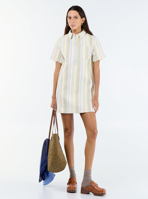Vestido corto de sarga - Kiabi
