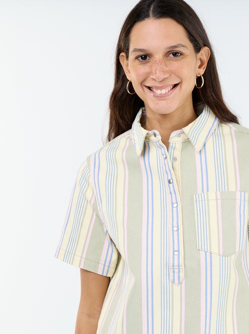 Vestido corto de sarga - Kiabi