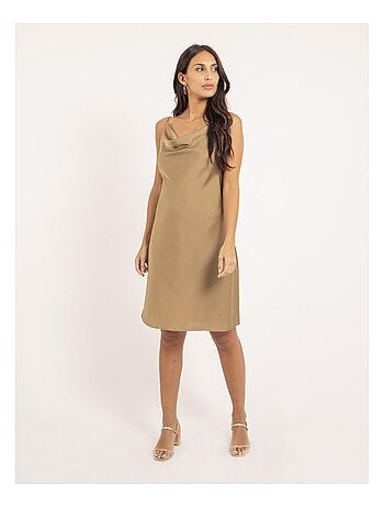 Vestido corto de satén IDALIA