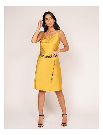 Vestido corto de satén IDALIA