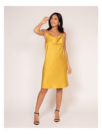 Vestido corto de satén IDALIA
