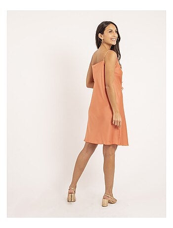 Vestido corto de satén IDALIA