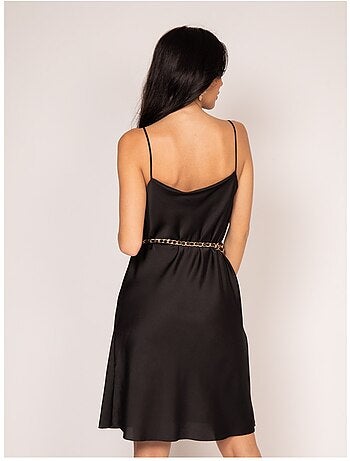 Vestido corto de satén IDALIA