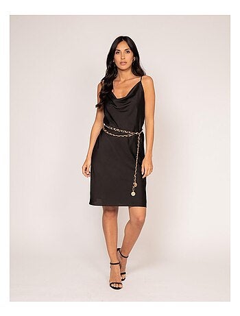 Vestido corto de satén IDALIA