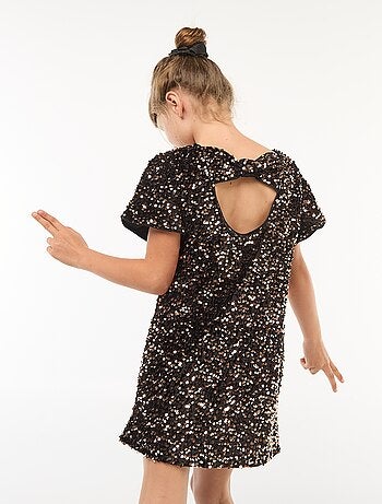 Vestido corto de terciopelo con lentejuelas