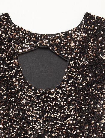 Vestido corto de terciopelo con lentejuelas
