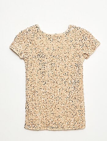 Vestido corto de terciopelo con lentejuelas