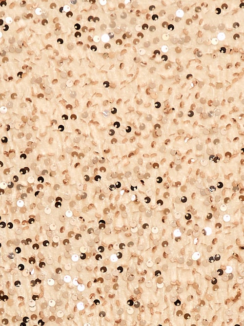 Vestido corto de terciopelo con lentejuelas - Kiabi