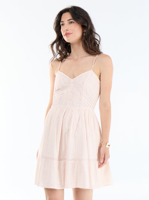 Vestido corto de tirantes - Kiabi