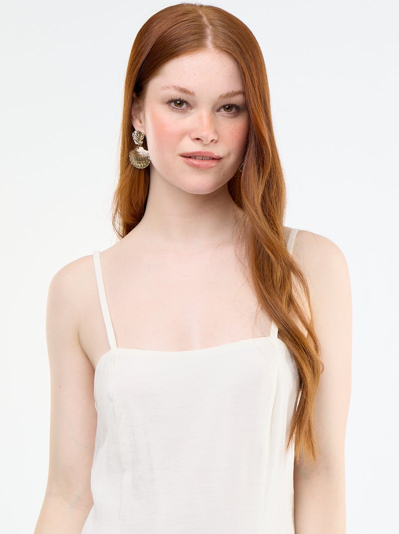 Vestido corto de tirantes Blanco - Kiabi