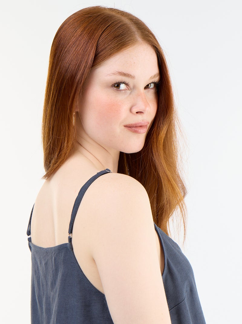 Vestido corto de tirantes finos ajustables Azul - Kiabi