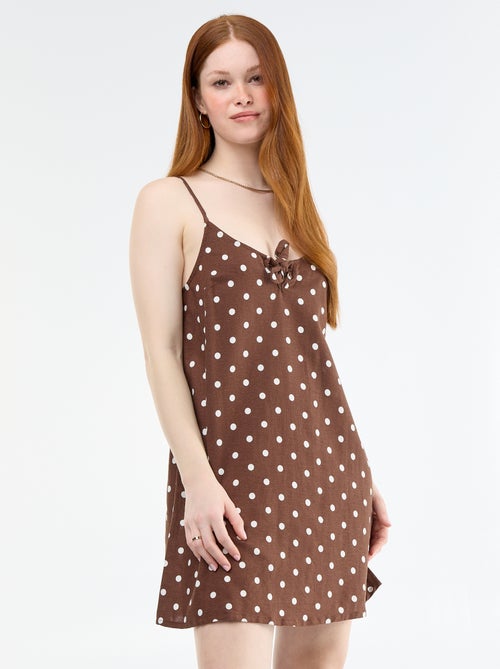 Vestido corto de tirantes finos ajustables - Kiabi