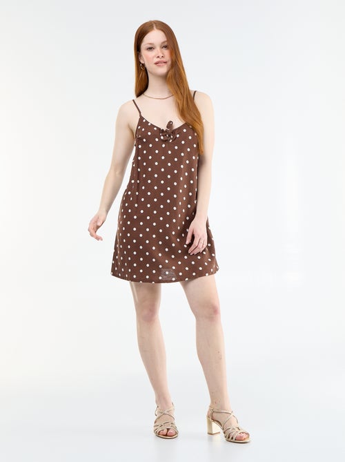 Vestido corto de tirantes finos ajustables - Kiabi