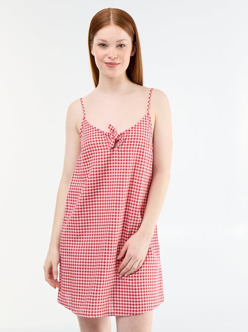 Vestido corto de tirantes finos ajustables - Kiabi