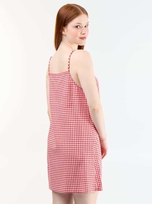Vestido corto de tirantes finos ajustables - Kiabi