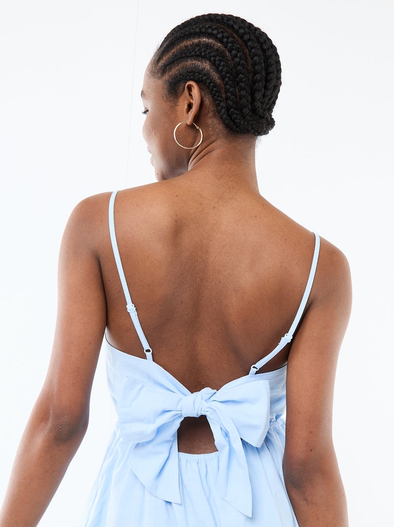 Vestido corto de tirantes finos Azul - Kiabi