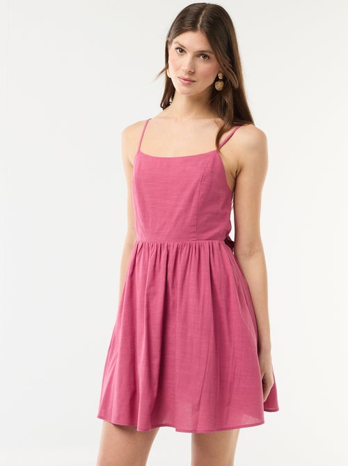 Vestido corto de tirantes finos - Kiabi