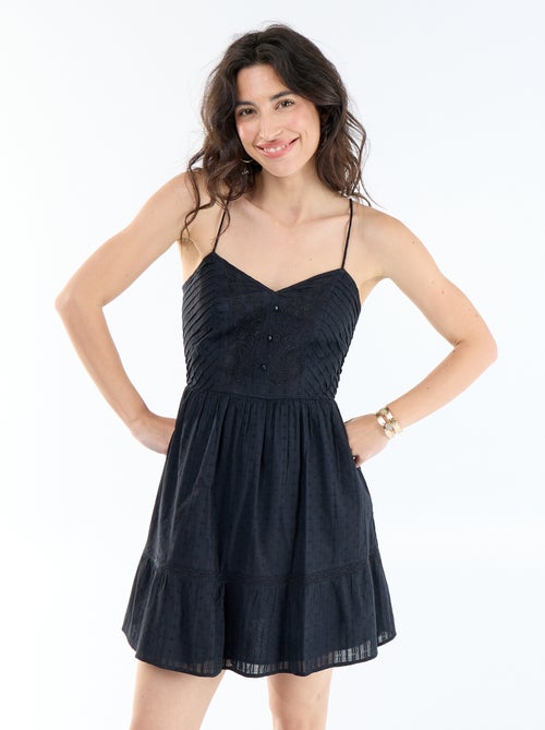 Vestido corto de tirantes - Kiabi