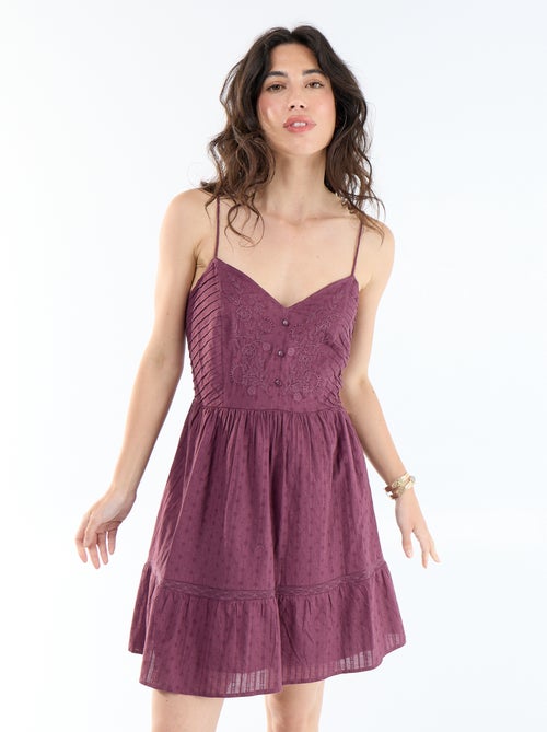 Vestido corto de tirantes - Kiabi