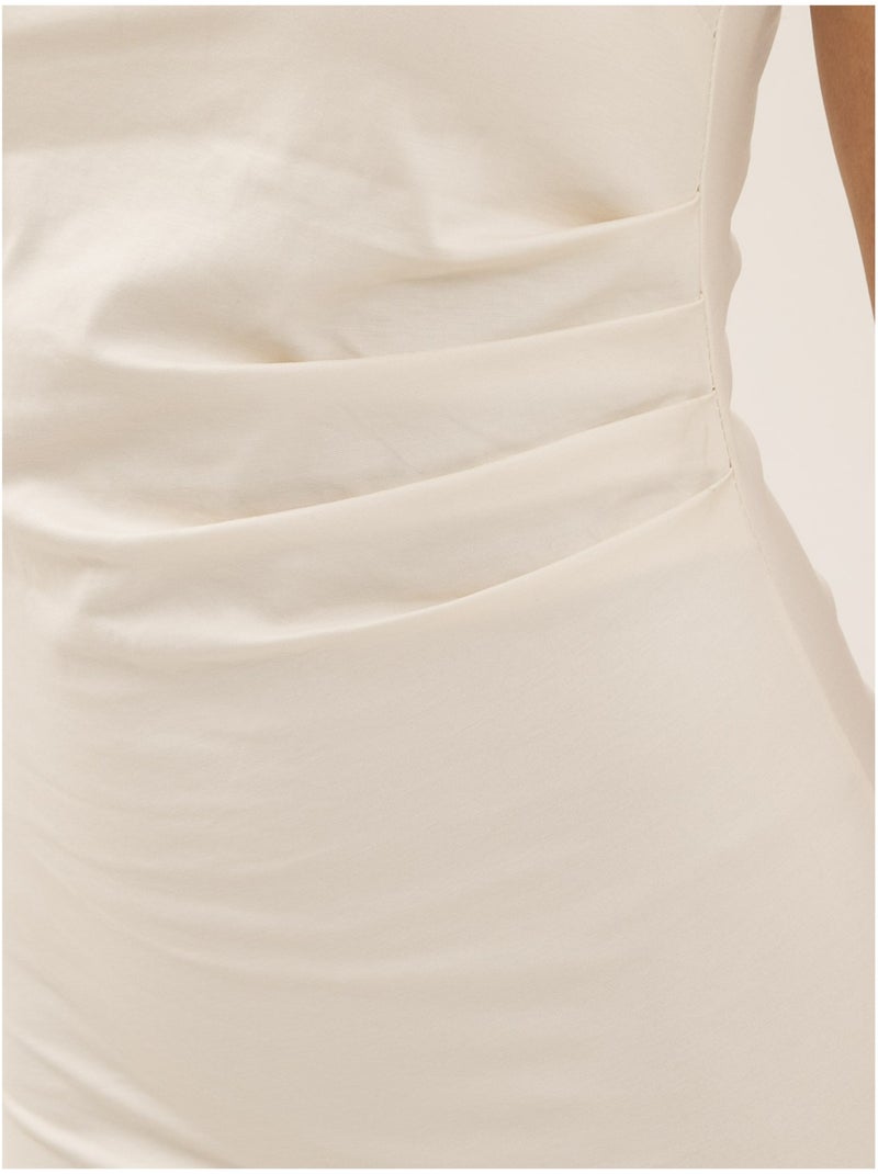 Vestido corto drapeado IMAVA Crudo - Kiabi
