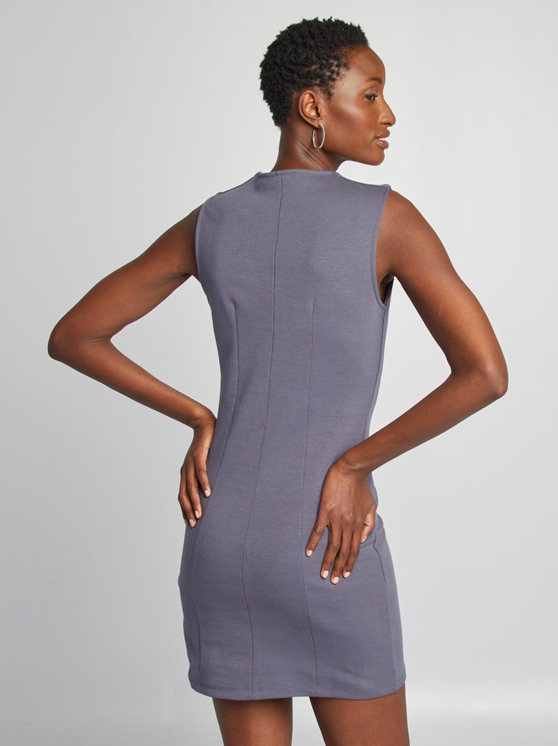 Vestido corto entallado GRIS - Kiabi