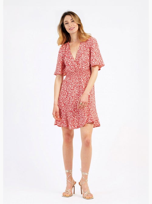 Vestido corto estampado con cintura elástica - AFIBEL - Kiabi Vestido corto estampado con cintura elástica - AFIBEL - Kiabi