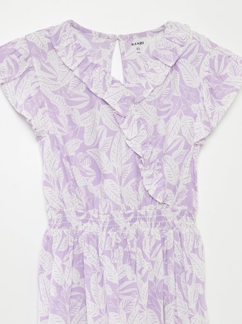 Vestido corto estampado con volantes - Kiabi