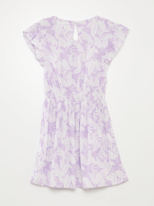 Vestido corto estampado con volantes - Kiabi