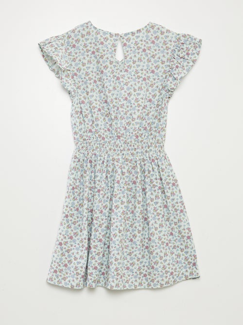 Vestido corto estampado con volantes - Kiabi