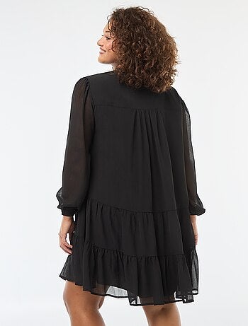 Vestido corto estampado de manga larga