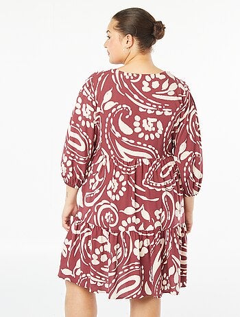 Vestido corto estampado de manga larga