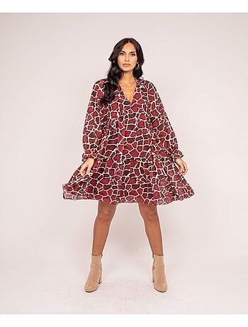 Vestido corto estampado IFER