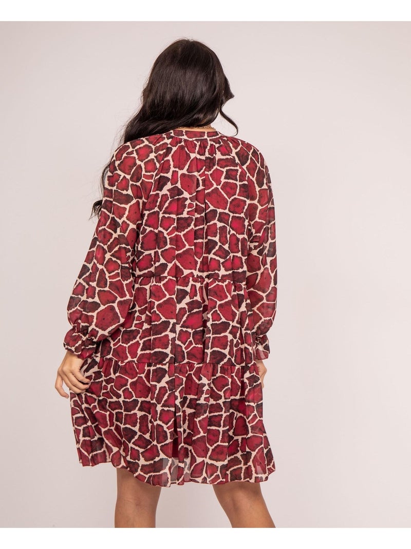 Vestido corto estampado IFER Burdeos - Kiabi