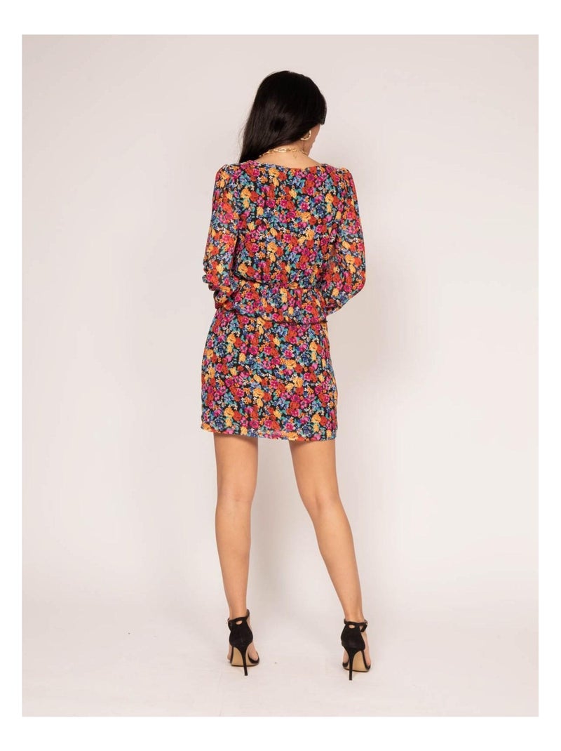 Vestido corto estampado IMKIE Negro - Kiabi