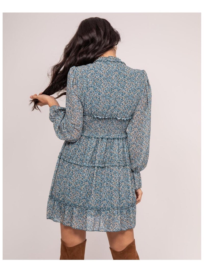 Vestido corto estampado ismaelle Azul - Kiabi