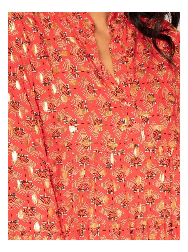 Vestido corto estampado ISTHER Rojo - Kiabi