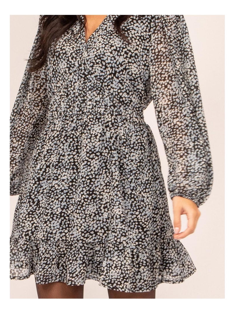 Vestido corto estampado ITELIA Azul - Kiabi