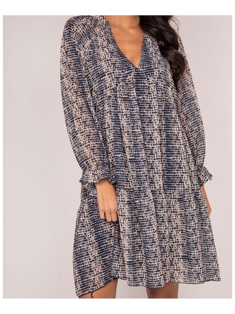 Vestido corto estampado ITZEL Azul - Kiabi