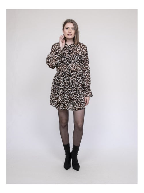 Vestido corto estampado leopardo ITISSIMI - Kiabi