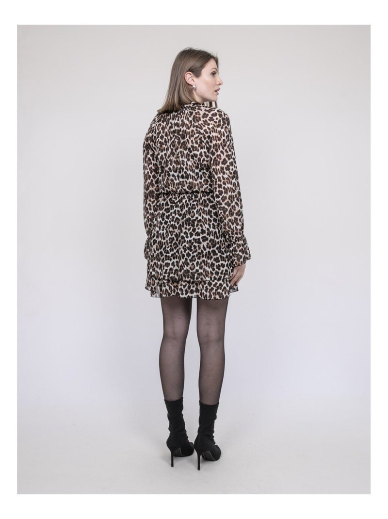 Vestido corto estampado leopardo ITISSIMI Marrón - Kiabi