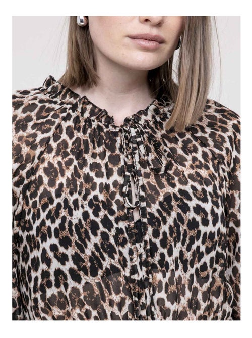 Vestido corto estampado leopardo ITISSIMI - Kiabi