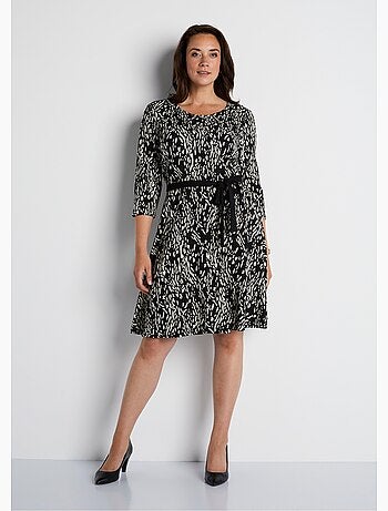 Vestido corto estampado punto cálido - Afibel