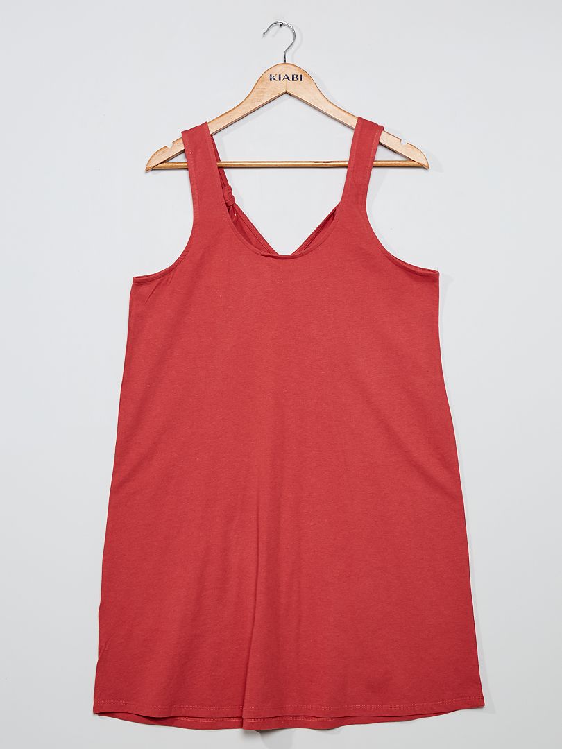 Vestido corto estampado rojo granate - Kiabi
