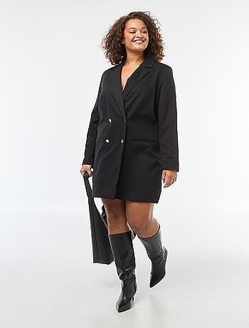 Vestido corto estilo blazer con botones dorados