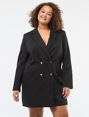 Vestido corto estilo blazer con botones dorados