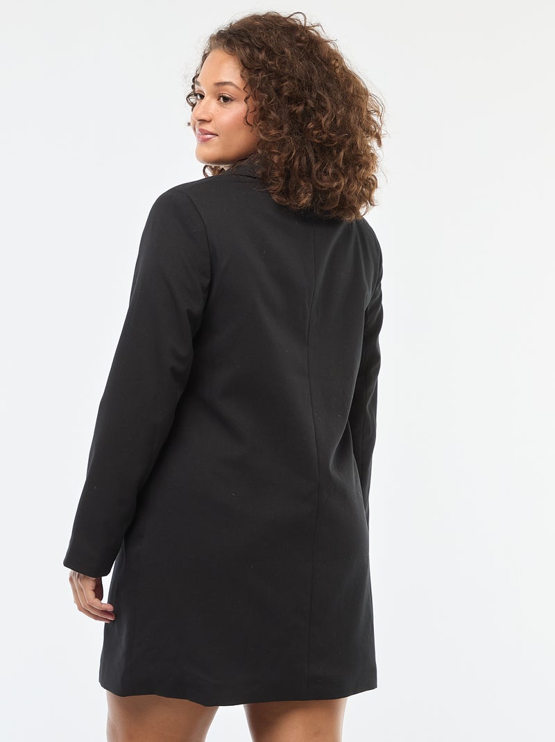Vestido corto estilo blazer con botones dorados Negro - Kiabi