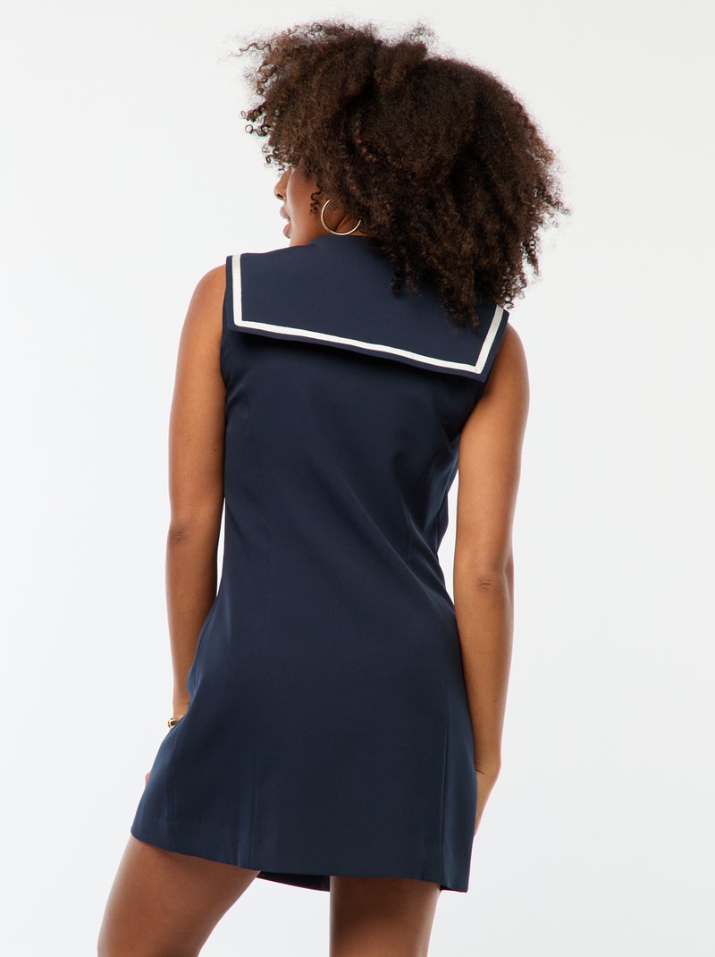 Vestido corto estilo marinero Azul - Kiabi