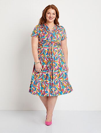 Vestido corto evasé con estampado floral - Afibel