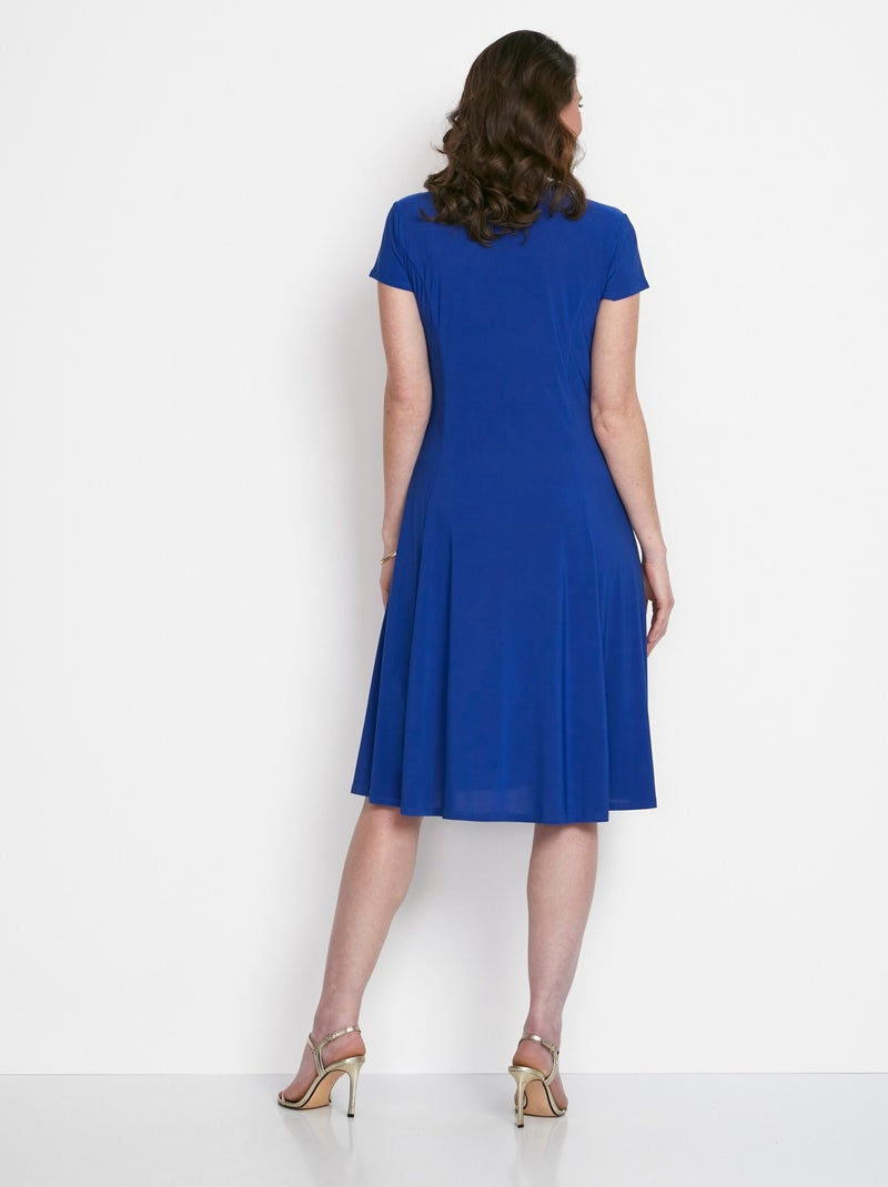 Vestido corto evasé curvado - Afibel Azul - Kiabi